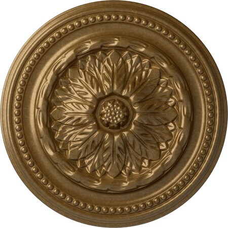 Ekena Millwork Chester Ceiling Medallion (Fits Canopies up to 2 1/4"), Hand-Painted Pale Gold, 15 3/4"OD x 1 7/8"P CM15CHPAS